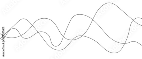 Soft Gray Abstract Wave Lines Gently Flowing Across a White Canvas, Creating a Minimal and Modern Vector Illustration of Movement and Balance