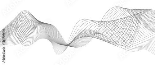 Soft Gray Abstract Wave Lines Gently Flowing Across a White Canvas, Creating a Minimal and Modern Vector Illustration of Movement and Balance