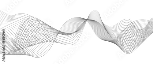 Soft Gray Abstract Wave Lines Gently Flowing Across a White Canvas, Creating a Minimal and Modern Vector Illustration of Movement and Balance