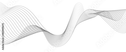 Soft Gray Abstract Wave Lines Gently Flowing Across a White Canvas, Creating a Minimal and Modern Vector Illustration of Movement and Balance