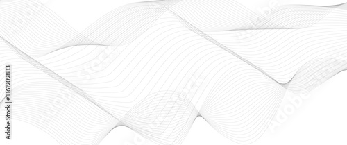Minimalist Abstract Gray Wave Line Vector Design on White Background Featuring Smooth Curves, Linear Motion, and Contemporary Visual Aesthetics.