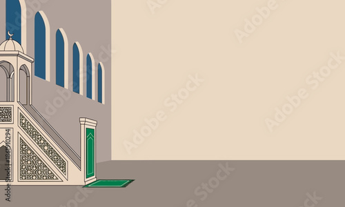 A close-up illustration of hands making a "greeting" gesture (salam) with a mosque and fireworks in the background, symbolizing forgiveness