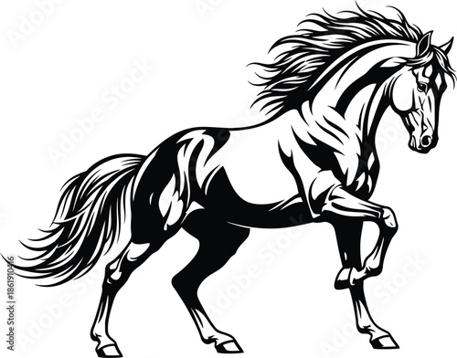 Dynamic horse in motion