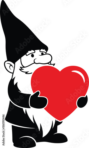 Gnome holding heart
