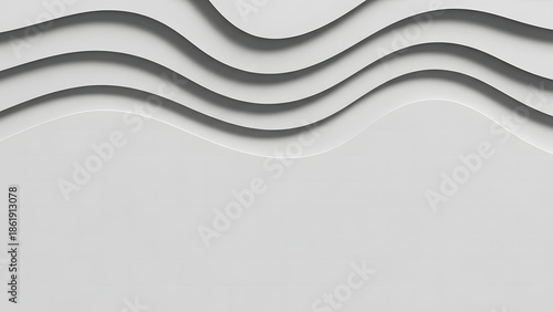 Abstract white layers forming a wavy pattern create a minimalist and modern background texture
