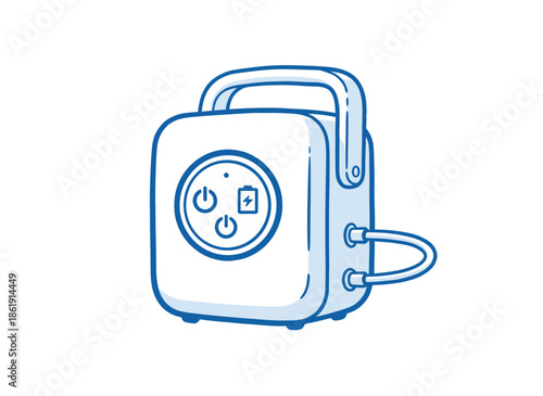 Breast Pump Machine Icon.Portable Electric Milk Pump Vector.Motherhood Device Illustration.Childcare Technology Line Art.Lactation Aid Equipment Doodl