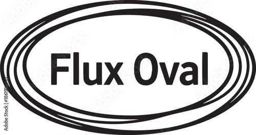 silhouette of clean vector of Flux Oval isolated on white background