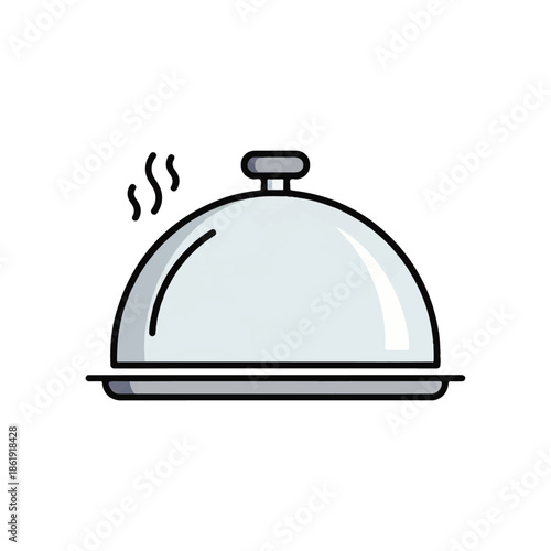 Steaming food served under a cloche, a symbol of fine dining and culinary presentation, ideal for restaurant menus and food blogs