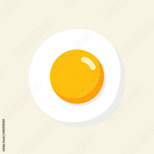 A bright yellow egg yolk sits centered in a white egg white, symbolizing a delicious and nutritious breakfast or ingredient
