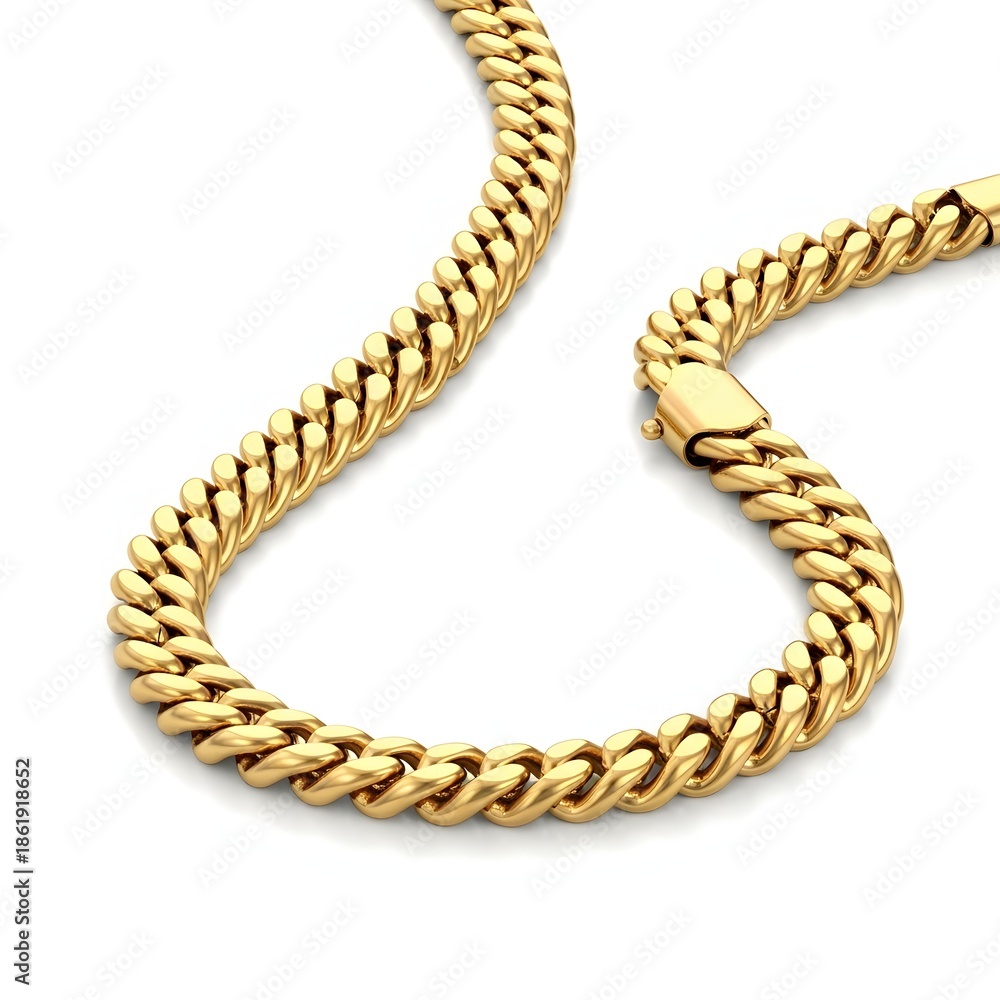 Obraz premium A luxury fashion accessory featuring a precious golden chain necklace adorned with elegant white pearl beads, a glamorous piece of jewelry and a perfect gift for a woman seeking timeless beauty