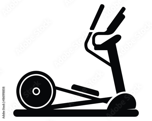 Sleek elliptical trainer machine for a modern home gym workout.