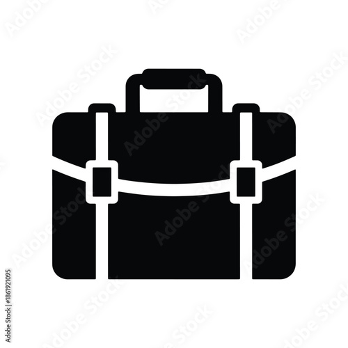 Professional business briefcase icon representing corporate work, travel, and important document storage for executives