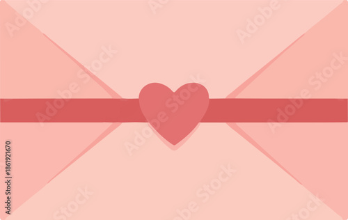  Flat vector illustration of a sealed love letter, valentine theme, minimal clean design1.