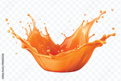 realistic 3d dynamic yellow or mango liquid juice splash in curve style isolated on transparent background	
