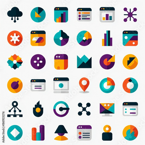 isometric tech and startup icons