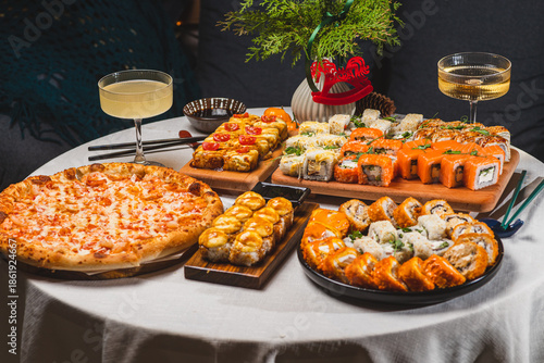 sushi set on the table