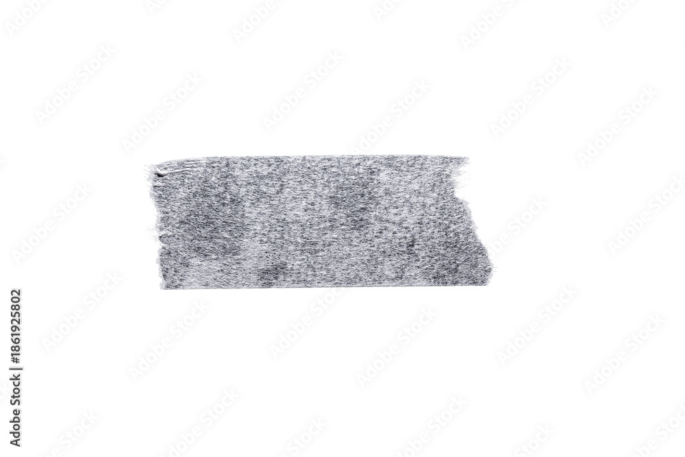 Obraz premium Straight strip of white paper tape PNG with slightly frayed ends on transparent background, realistic masking tape piece for clean labels, borders, packaging details, planners, scrapbooking, moodboard