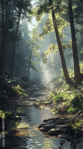 Wallpaper Mural Hot springs in forest valley. Torontodigital.ca