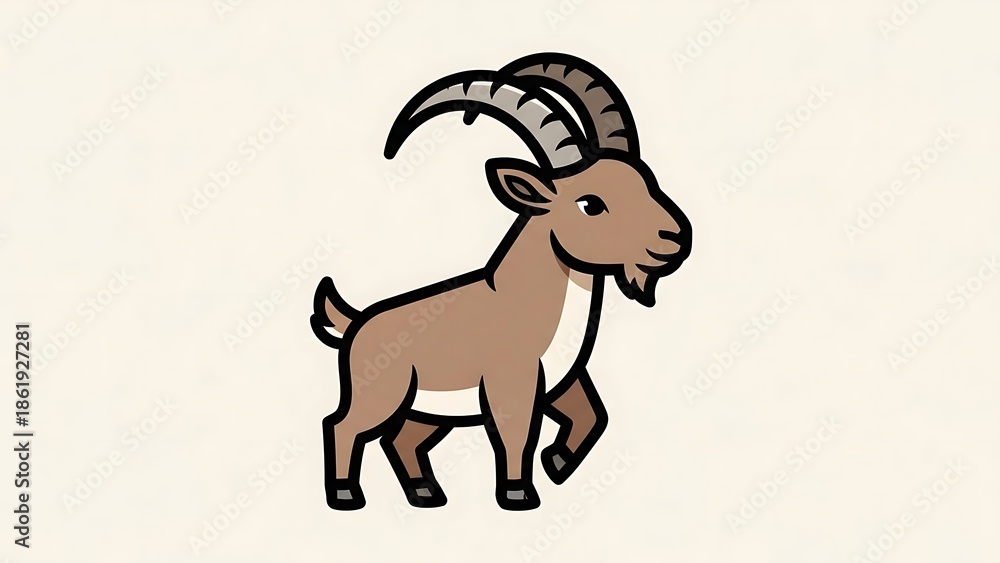 Obraz premium Cartoon Illustration of a Goat.