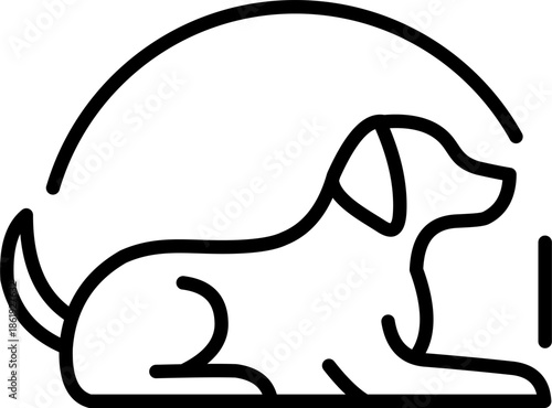 
Stylized Dog Illustration, Brown Outline