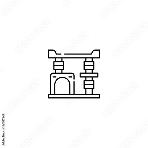 Pet bed house icon, cat furniture Symbol Outline icon Transparent background Editable Stroke