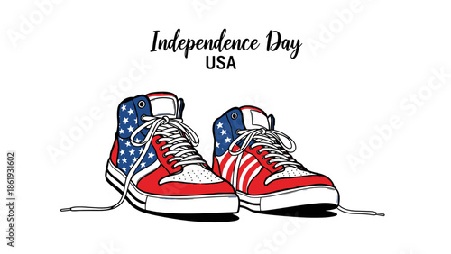 Sneakers with USA flag design for Independence Day celebration
