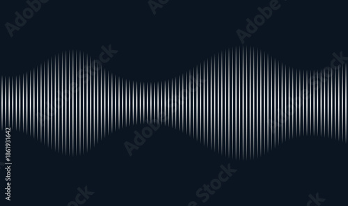 Minimal Audio Waveform Line Abstract Technology Background. Modern Audio Signal Line Tech Backdrop