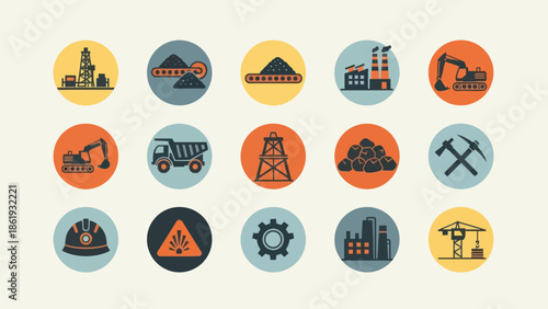 Collection of Industrial Icons and Symbols.