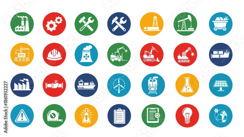 Collection of Various Industry Related Icons.