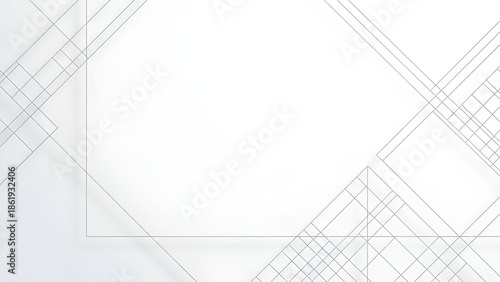 Abstract Geometric Lines on White Minimalist Background Modern Tech Design