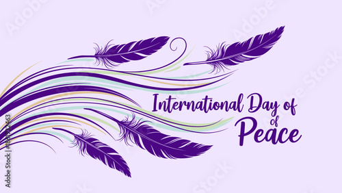 Colorful feathers design for International Day of Peace celebration