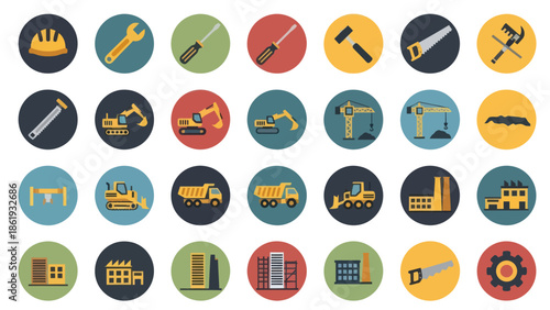 Collection of Construction Icons and Symbols.