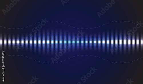Glowing Audio Waveform Sound Frequency Technology Background. Abstract Music Sound Wave Technology Illustration