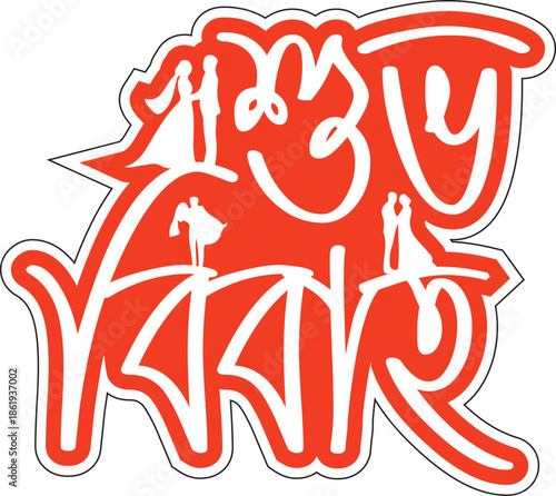 cartoon illustration of a red and black cat