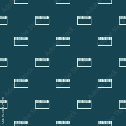 Hello my name is tag seamless pattern isolated on color background