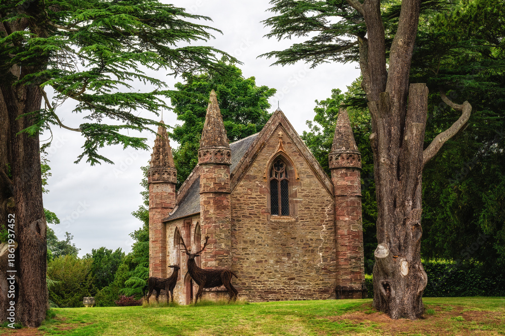 Fototapeta premium Small Presbyterian chapel located in the grounds of the historic Scone Palace. Perth, Scotland