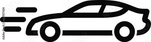 Speedy sleek car outline icon representing rapid transportation or delivery service