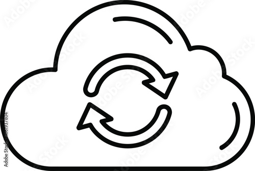 Cloud data synchronization and refresh icon representing backup or update process