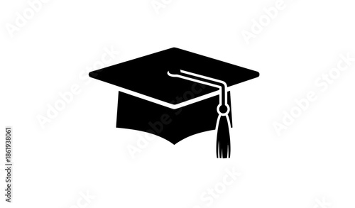Modern graduation cap symbol flat vector illustration for education design