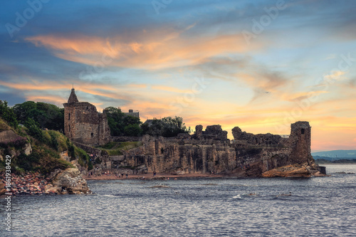 St Andrews Castle a picturesque ruin in the coastal Royal Burgh of St Andrews in Fife, Scotland