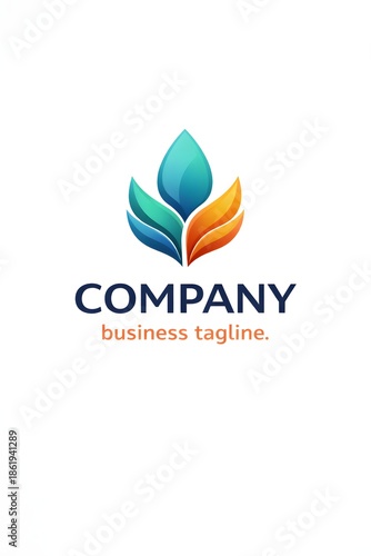 Free Download Company logo with abstract leafwater drop icon isolated on white background - GFXLoad