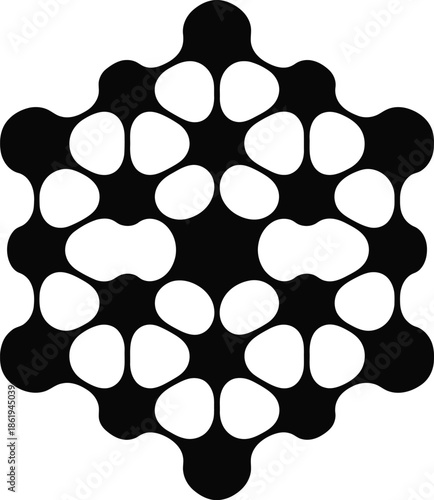  vector silhouette of quantum computing node grid