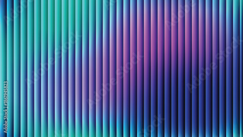 Glass ripple texture with dark gradient background and lilac light streaks. Futuristic distortion, moody abstract glow, reeded vertical blur. Vector illustration EPS