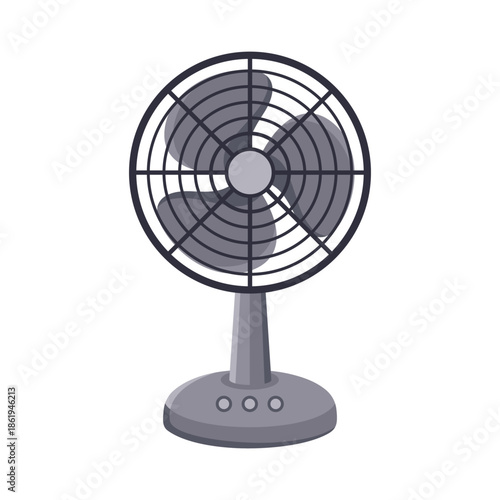 An electric fan illustration suitable for home interior design, appliance branding, packaging, manuals, icons, book illustration, and everyday lifestyle graphics.