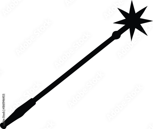 Fantasy magic wand star symbol, Mythical wizardry fantasy prop