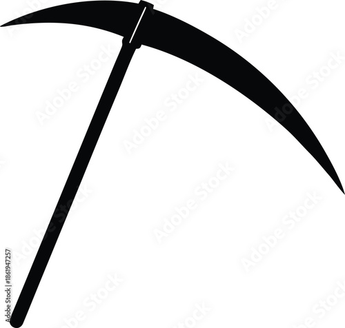 Sharp curved blade harvesting tool, Grim Reapers iconic death symbol