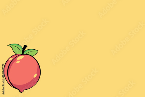 Peach vector on orange background