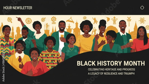 Diverse Group of People Celebrating Black History Month with Cultural Heritage and Pride