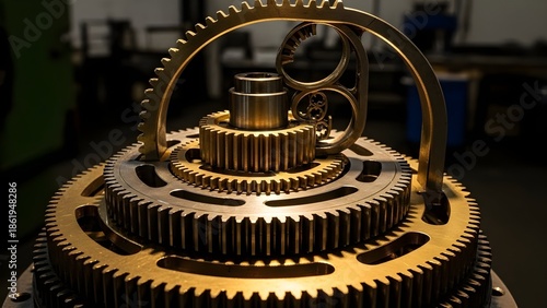 Intricate Mechanical Gears Assembly