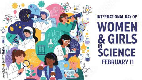 Diverse Women Scientists Working Together in Laboratory on International Day of Women and Girls in Science